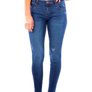 Kensie Jeans Effortless Ankle Mid Rise Skinny jeans Distressed Size 12/31